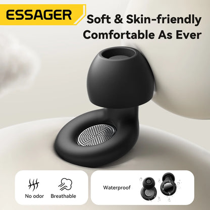 Essager Silikonproppar – Sluta lyssna på mög! Trött på snarkningar eller grannens tjat? De här mjuka silikonpropparna sitter som en smäck hela natten.